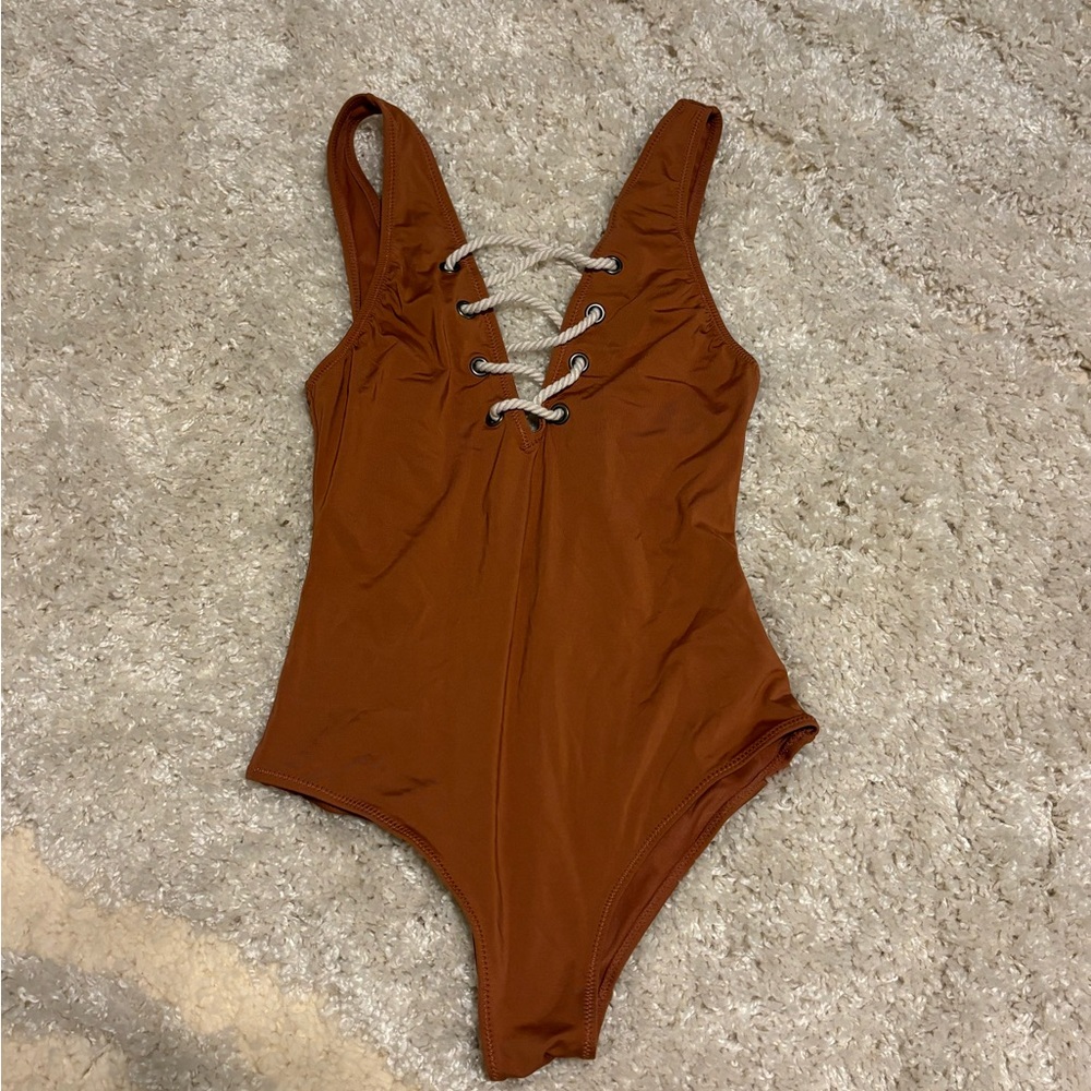 H&M backless rust-colored bathing suit